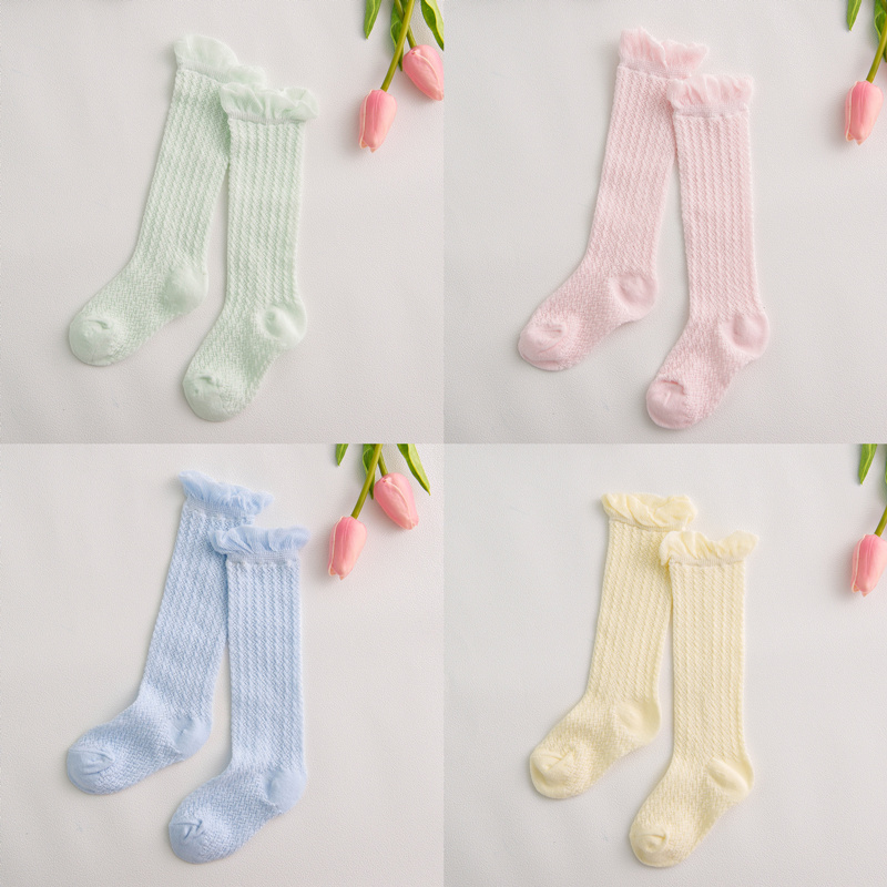 Lage Korting Kids Ventilatie Sokken Zomer Lente Kinderen Knie Hoge Baby Meisjes Sokken Witte Kleding Accessoires Sokken