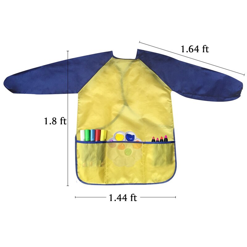Waterproof Baby Girl Boy Long Sleeve Bibs Toddler Infant Burp Cloth Feeding Child Drawing And Painting Apron 5-8 Years