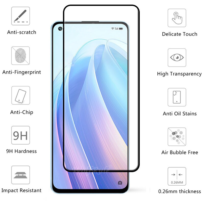 4-in-1 For OPPO Reno 7 Glass For OPPO Reno 7 Tempered Glass Protective 9H Full Cover Screen Protector For OPPO Reno 7 Lens Glass