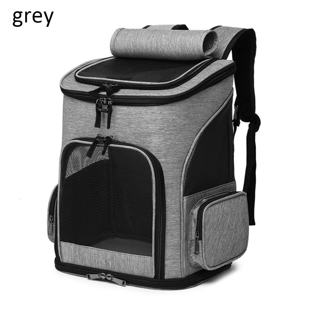 Mochila de malla transpirable para perro, bolsa de transporte de mascotas para gatos, perros y cachorros, tela Oxford duradera para viajes al aire libre, 33x26x40CM: Gray