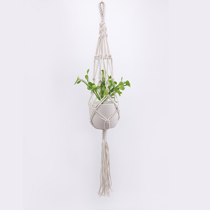 Gardening Pots Net Bag Hanging Basket Hand-Woven Cotton Rope Flower Pots Hanging Planter American Home Gardening Supplies