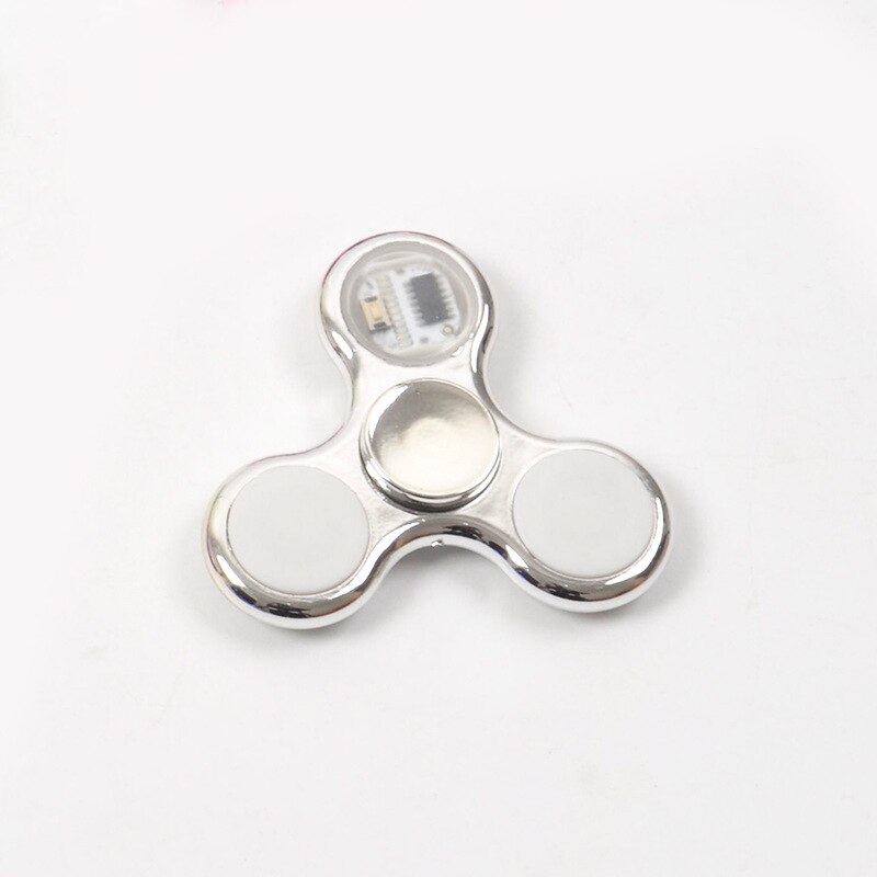 Hand Spinner Leucht LED licht Spinner Hand oben Spinner glühen in dunkel Licht EDC Spiner Finger betonen Linderung Spielzeug: Silber-