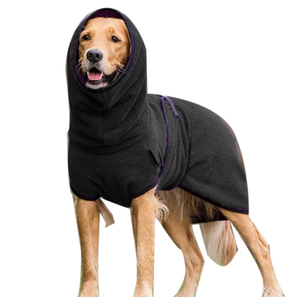 S-5XL universal pet cão engrossar aquecimento roupas velo veludo golden retriever cães grossos casacos quentes roupas suprimentos para animais de estimação: Black / 4XL