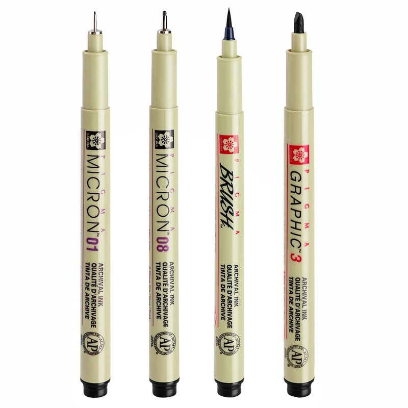 Sakura Pigma Micron Porous-Point Pens Waterproof Brush Pen Set Needle Drawing Pen Comic Hand-painted Water-based Hook Line Pen