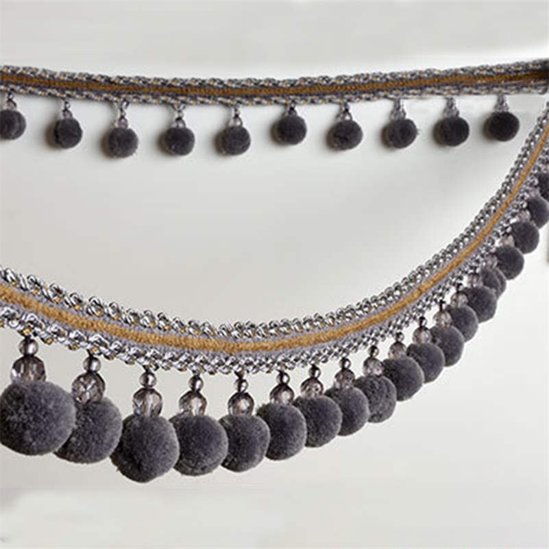 1M Pom Pom Bobble Trim Fringe Gordijn Naaien Sofa Kwastje Ballen Rand Kralen Lint Bobble Rand Bekleding Ambachten