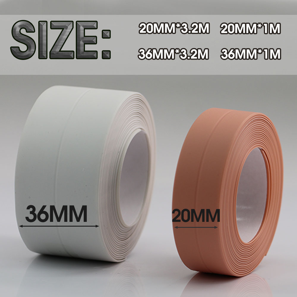PVC Waterproof Mildew-Proof Self-Adhesives Tape for Home Bathroom Wall Sticker Toilet Sink Edge Tape Sealing Caulk Glues Strip