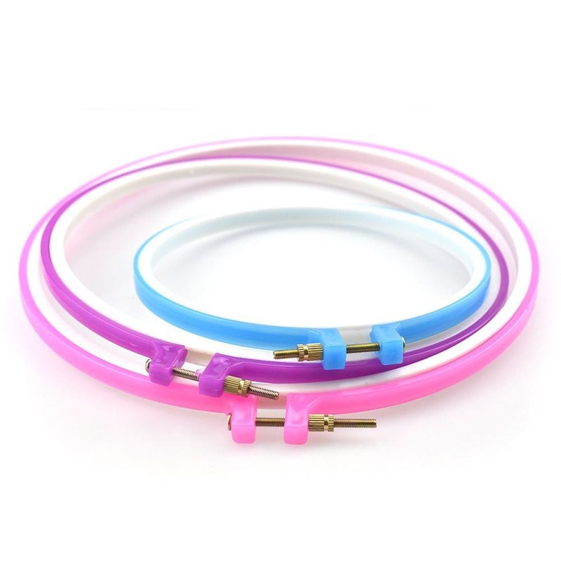 Embroidery Circles Set Embroidery Thread 50 100 Colors Sewing Tool Adjustable Skein Punch Needle Stitching