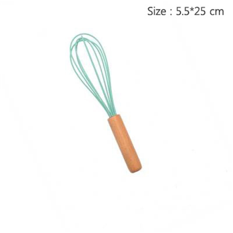 Silicon Kitchen Utensil Set 11 Pieces Kitchenware Set with Wooden Handle Nonstick Cookware Green Kitchen Tools: 11