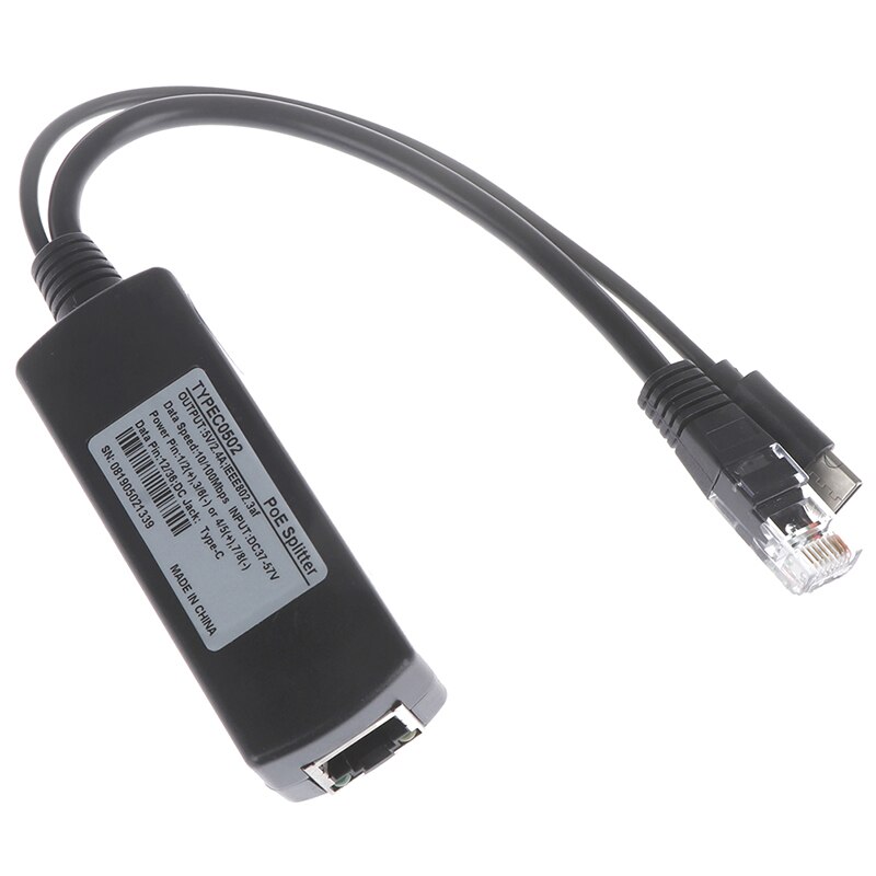TYPE-c poe splitter usb 48v to 5v power over ethernet 802.3af for raspberry poe Splitter Micro