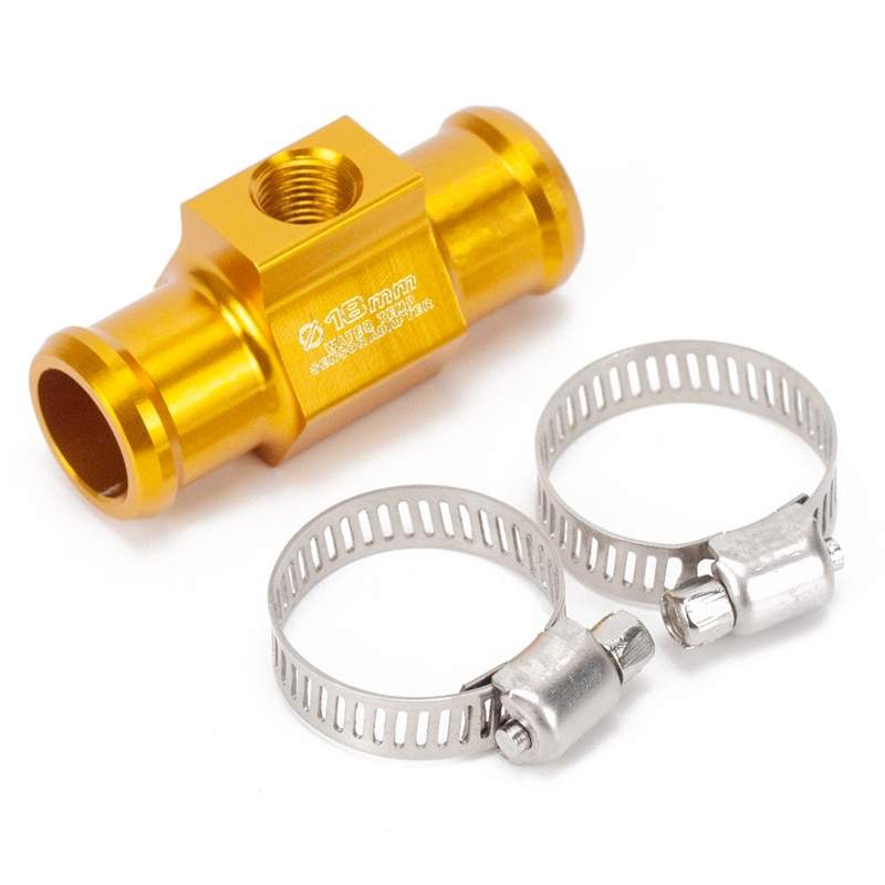 Motorcycle Water Temperature Sensor Adapters 18mm Water Temperature Sensor Pipe Radiator Hose Adapter Kit Suitable Yamaha: Gold