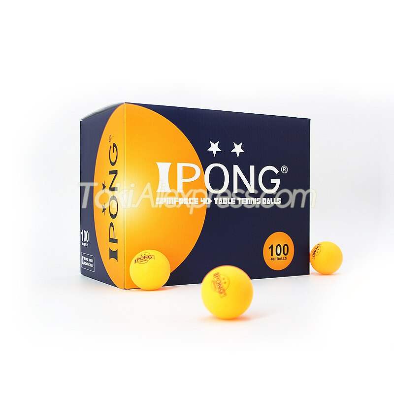 100 bälle IPONG 2-Sterne Tischtennis Bälle (ABS, Orange Farbe) ausbildung Gelb Ping Pong Bälle für Tischtennis Roboter