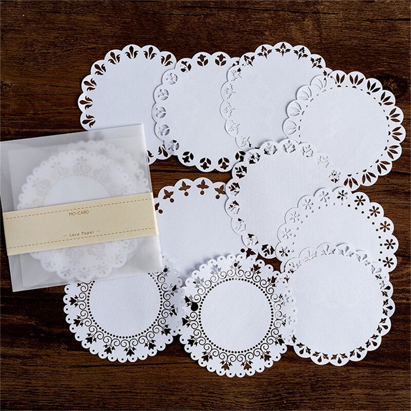 Kokorosa Lace Paper Hollow Tableware Decoration Packaging Pattern Round Windowed Square Door Scrapbook Paper Wrapping Paper: 1