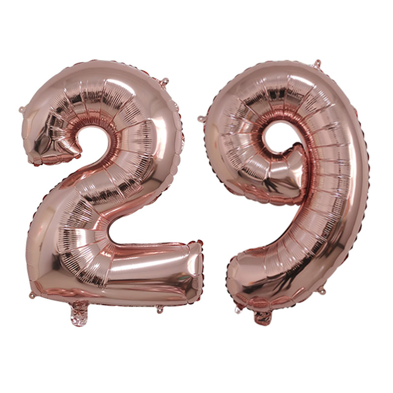 2Pcs 32 Inch Gold Silver Black Blue Pink Helium Foil Number Balloon 28 29 30 31 32 33 Happy Birthday Party Decoration Supplies