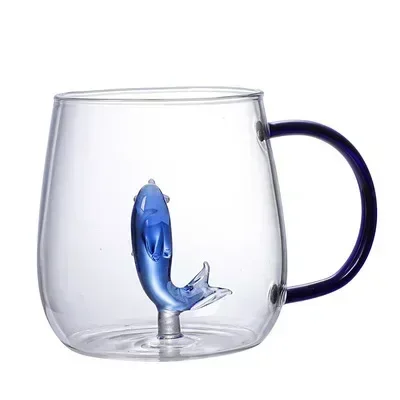 Verre en forme d'animal de dessin animé, mignon, verre à haute teneur en Borosilicate, tasse monocouche, salon avec invités, jus, boisson froide: MULTI