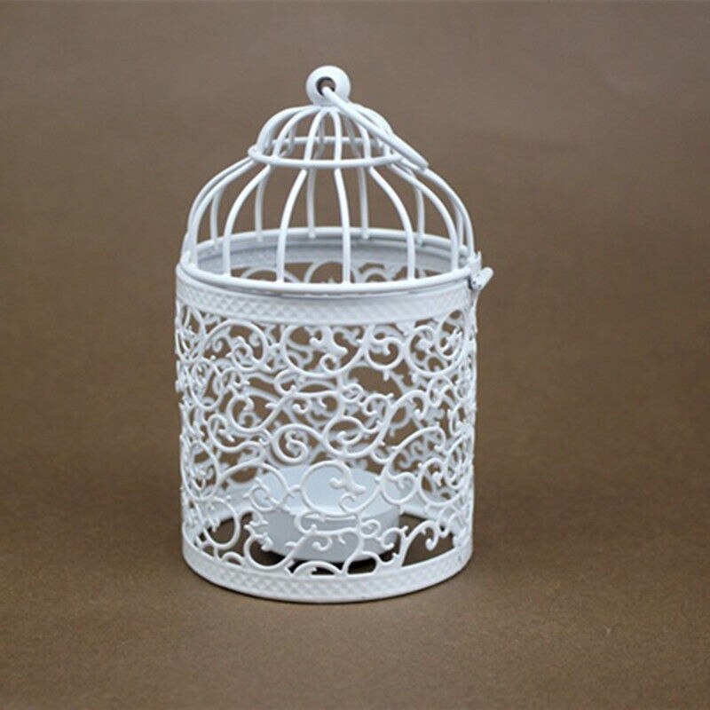 Lantern Hollow Hanging Bird Cage Candle Holder Candlestick Lantern Classic Wedding Decor: E