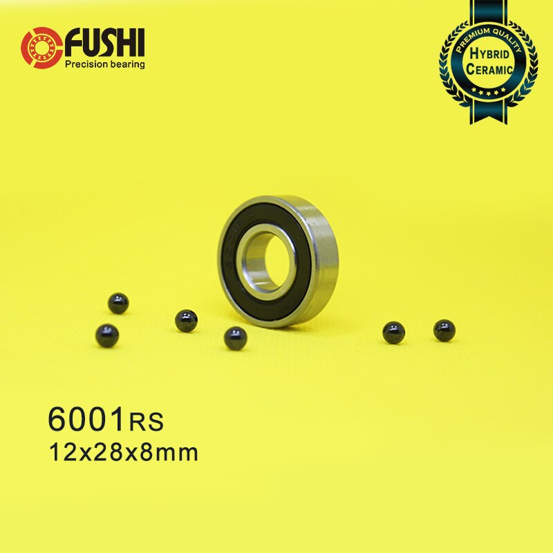 6001rs hybrid keramiske lager 12*28*8 mm abec -5 1pc sykkel bunnbraketter &amp; reservedeler 6001 rs 2rs si3 n 4 kulelager 6001-2rs