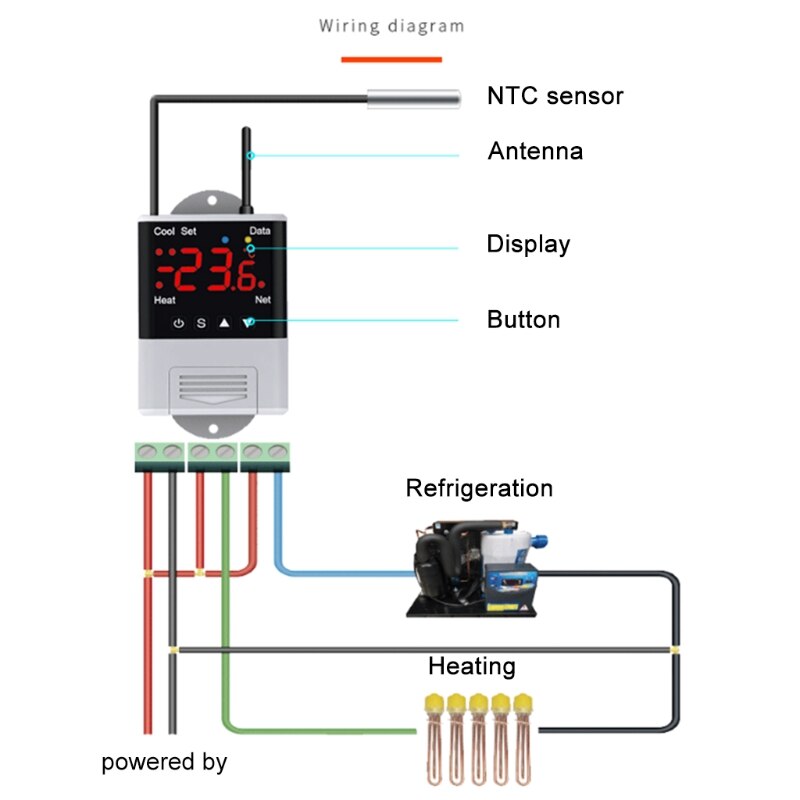 110v-230 vac 10a wifi digital termostat fjärrkontroll akvarium inkubator temperaturkontroll med ntc sensor