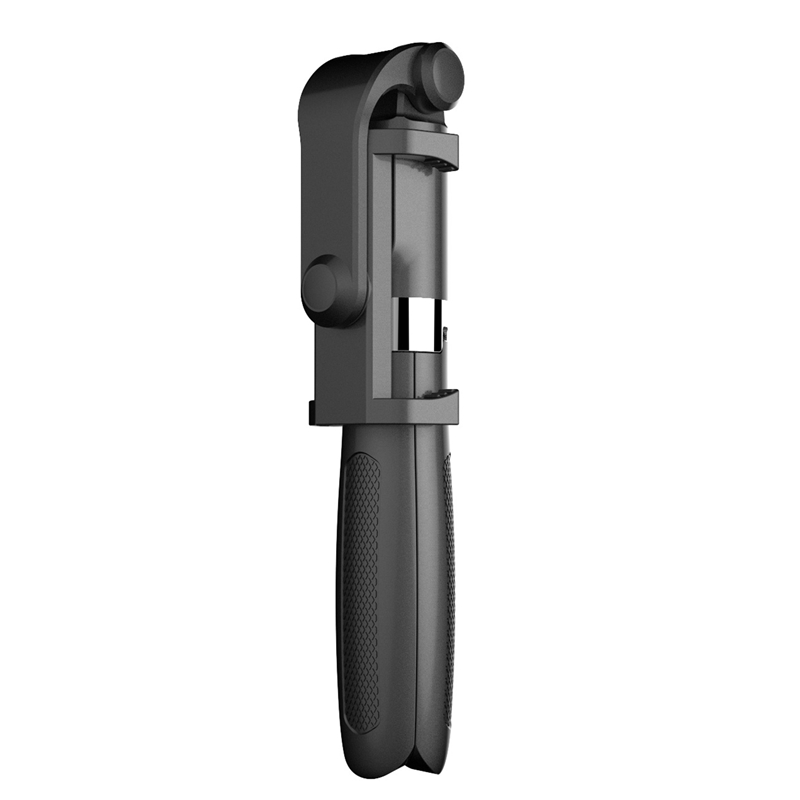 Kabelloser bluetooth-selfie-stick, tragbarer handyhalter, ausziehbares mini-stativ für ios- und android-smartphones: Schwarz