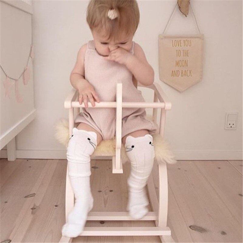 Baumwolle Mädchen Socken Lange Baby Knie Hohe Socken Katze Stil Prinzessin freundlicher Socken Mädchen Nette Baby Socke Baby Mädchen Kleidung 0 zu 3 jahre