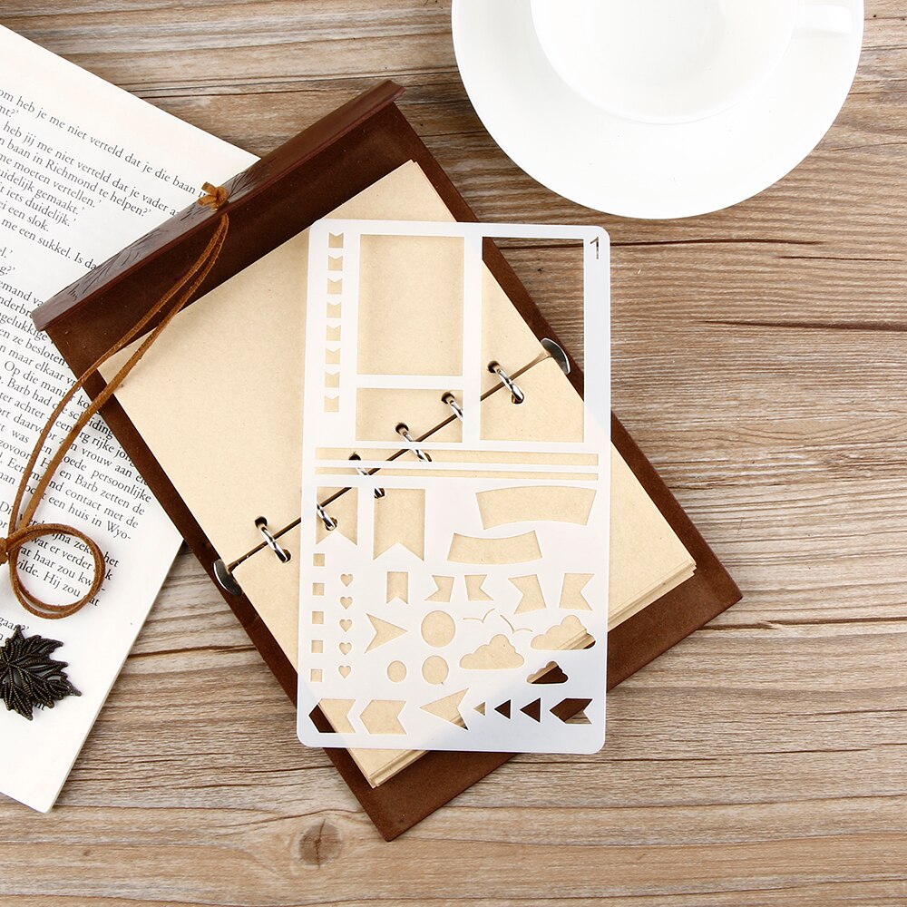 1pc Hollow Ruler Plastic Stencils Bullet DIY Journal Stencil Template Journal Notebook Diary Scrapbook Stationery Portable Art