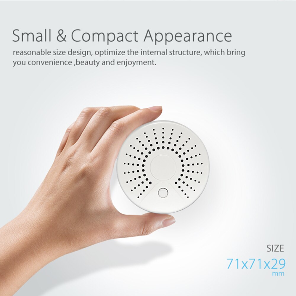 Wifi Fire Smoke Temperature Sensor Wireless Smoke Temperature Detector for Automation Home System SmartLife APP Control