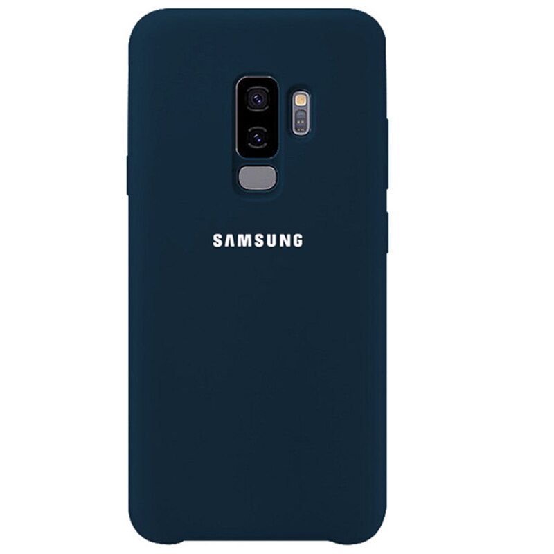 Samsung S9 più la Cassa Del Silicone Della Copertura Posteriore Originale di 100% g9650 9500 Del Silicone Protegge La Fotocamera Morbido Anti-usura di Usura di Protezione caso: For Galaxy S9 Plus / Dark blue