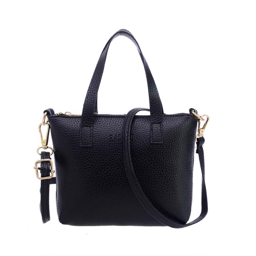 TRANSER Frauen Handtasche Schulter Tasche Tote Damen Geldbörse Crossbody Leder Mädchen Berühmte b21 30: Black