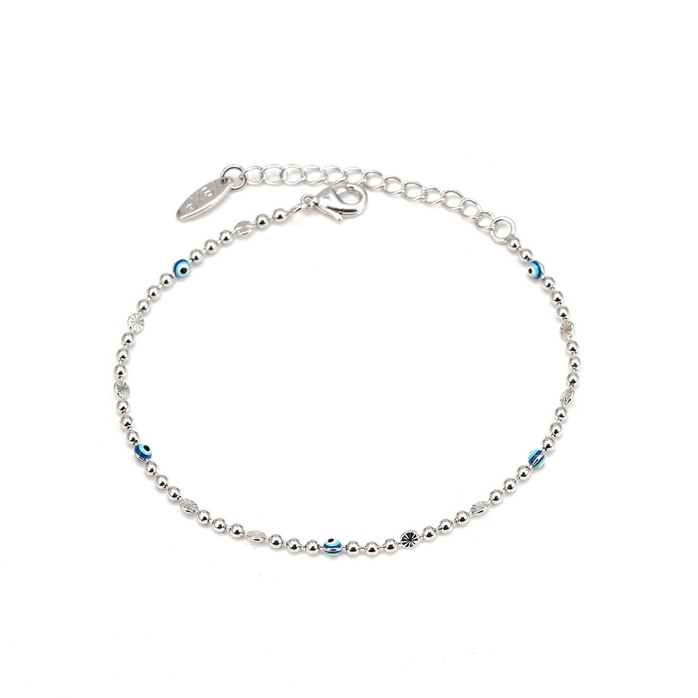 Bracelet de cheville mauvais œil turc bleu porte-bonheur, perle de couleur or argent, chaîne de pied réglable pour femmes et filles, bijoux BD319