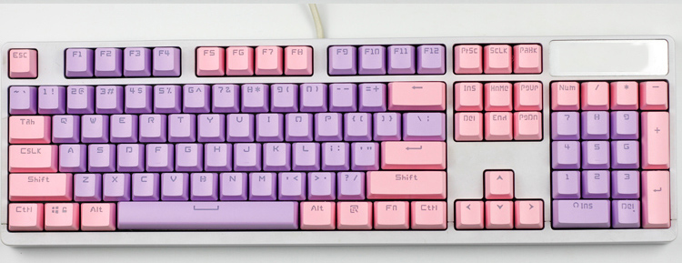 Cherry Vlossom Theme Top Printed 104 Key Keycaps Keys Caps Set for Mechanical Keyboard for Gaming Mechanical Keyboard: Pink Purple