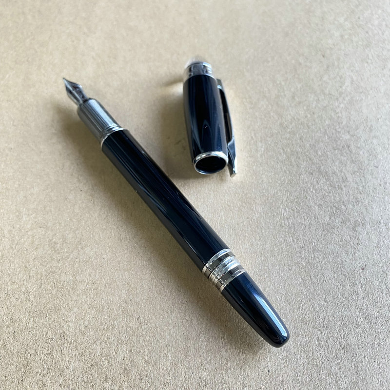 Caneta esferográfica minimalista de metal SW MB Geometria de platina - Rollerball com aderência de borracha Presente de escrita de escritório premium: Outros
