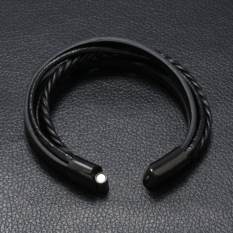 Classic Men's Leather Multilayer Woven Bracelet Men's Bracelet