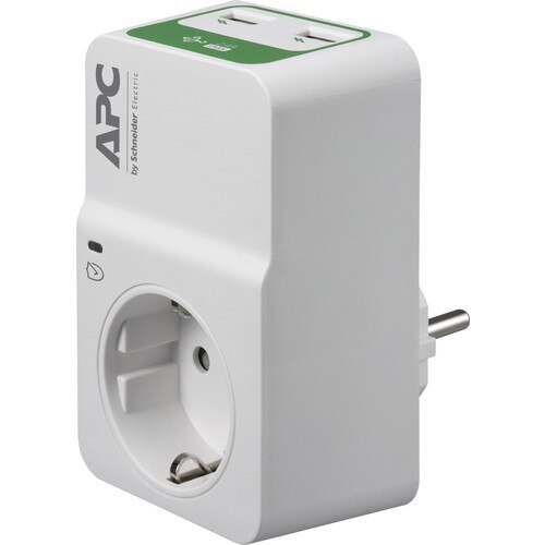 Schneider electric apc enkelvoudige stroombeveiligingsaansluiting met 2 usb-poorten