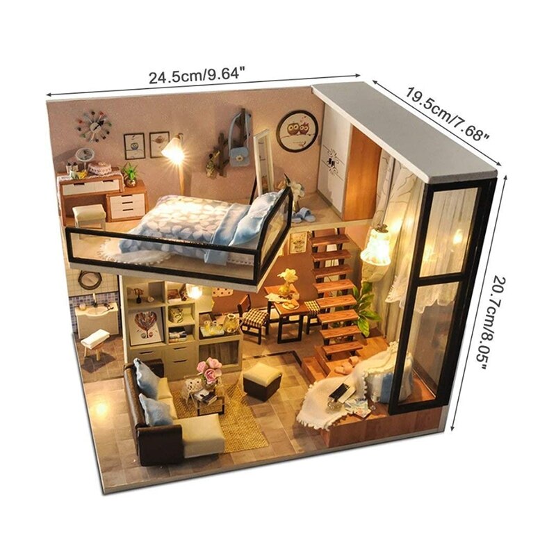 freundlicher Spielzeug Kleines Mädchen Prinzessin Geburtstag Spielhaus Handgemachte Puppe Haus Holz Mini Spielzeug Haus Bausatz