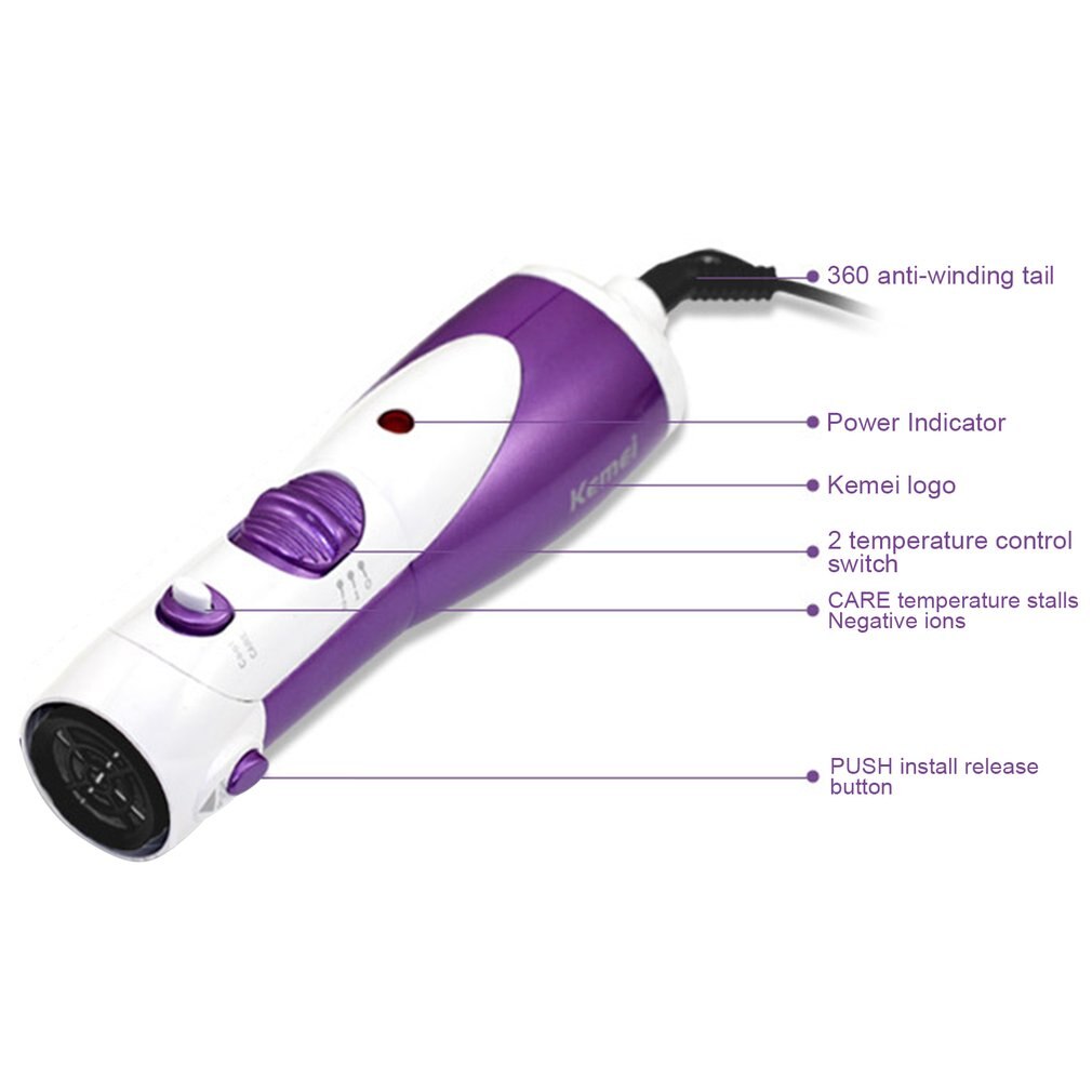 Kemei KM-585 Multifunctionele 7 In 1 Anion Haarverzorging Curler Krultangen Föhn Roll Kam Stijltang Föhn set