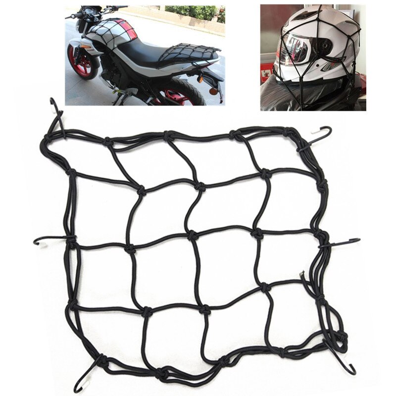 Filet de réservoir de carburant noir pour 1pc motos, porte-casques, rangement de bagages 30 x 30cm