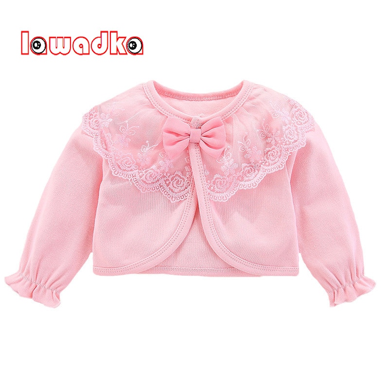 Lawadka-manteau bébé fille 100% coton | Manteau princesse en dentelle, avec nœud, tenue de fête d'anniversaire, pour -né, pour mariage