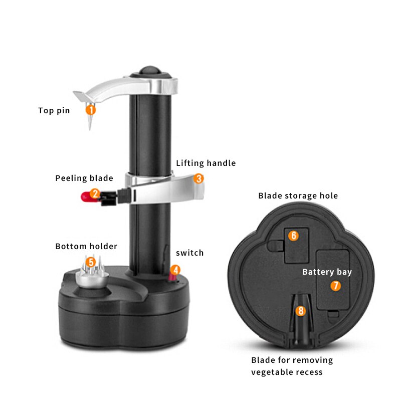 Machine à éplucher Les Fruits Automatique Rechargeable USB - Pour Raisins, Ail, Tomates, Myrtilles, Préparation Saine - 5