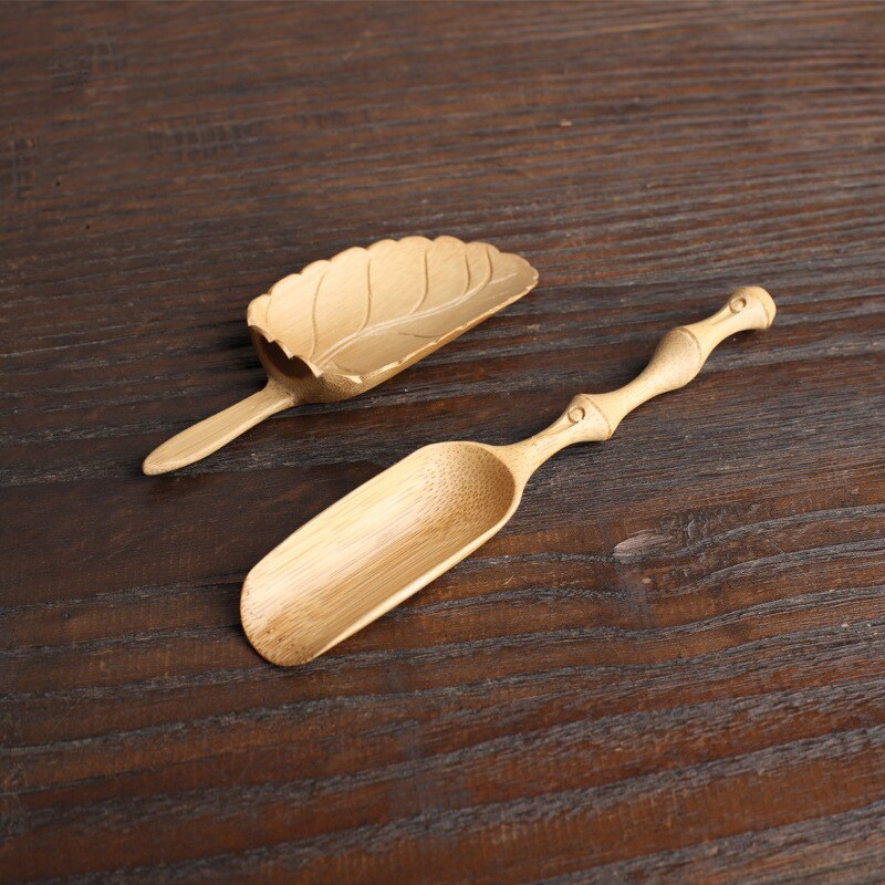 Colher de chá kung fu de bambu natural, colher de chá e matcha, acessórios para chá, utensílios da cerimônia de fabricação
