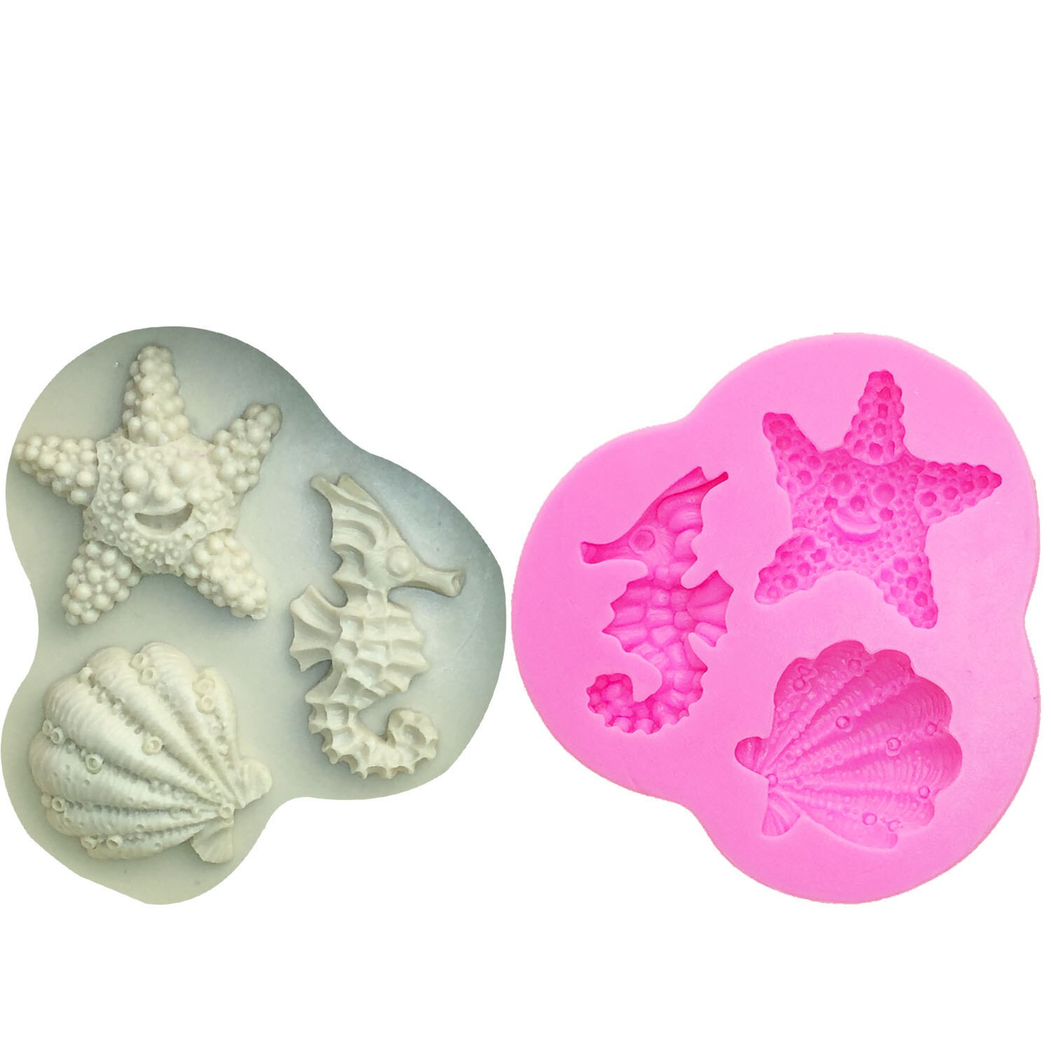 M0994 marine series schelpen zeesterren schelpen schelpdieren siliconen mal taart bakvorm taart decoratie gereedschap kaars zeep mallen: 1100
