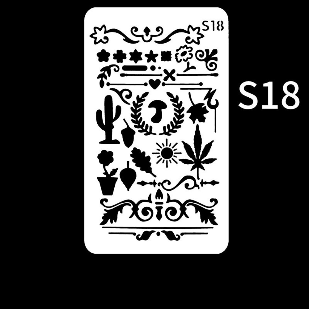 Letter Graphics Painting Stencils Template Lace Ruler DIY Copy Stencils for Painting Album Decorative Template: S18