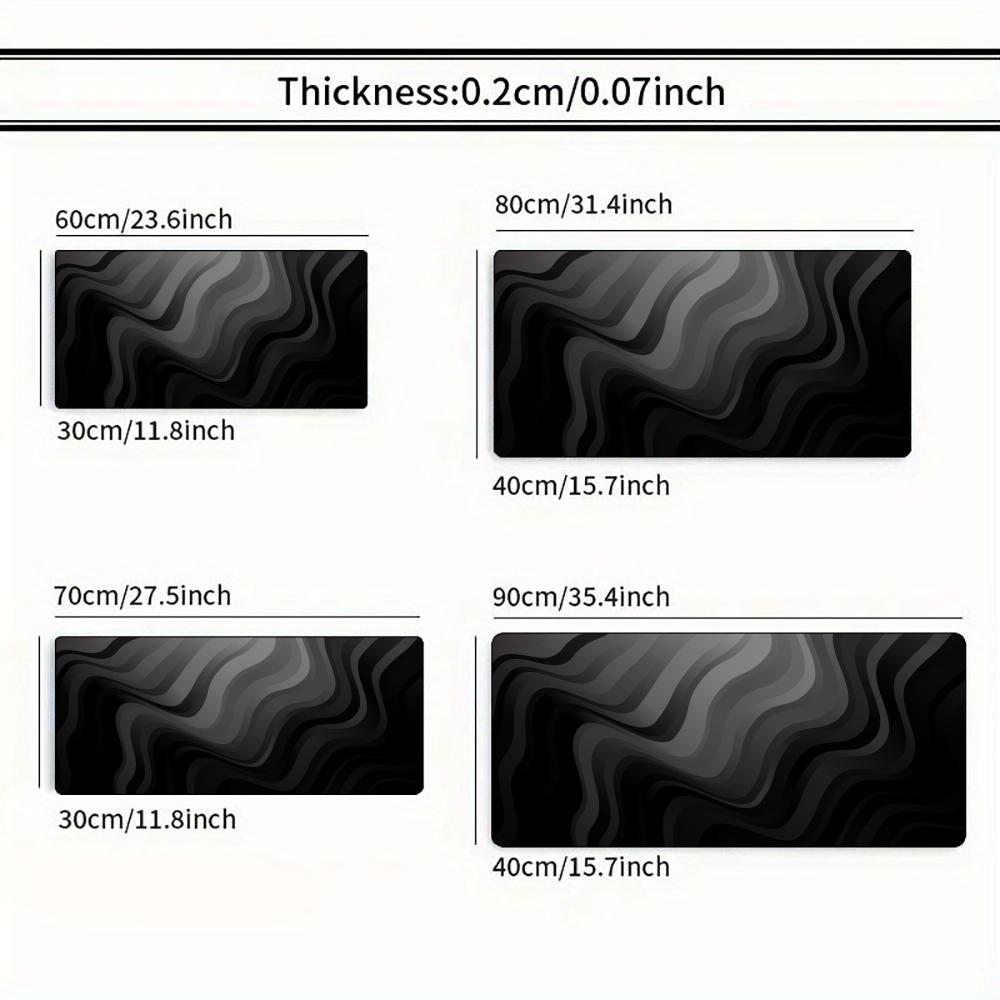 Tapis de souris gris foncé courbe grand ordinateur bureau tapis de Table de jeu XXL caoutchouc anti-dérapant bords cousus tapis de clavier longs tapis de bureau: XS
