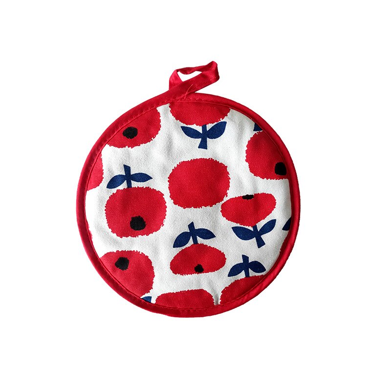 Juego de Guantes Térmicos y resistentes al calor para cocina, protectores de manos resistentes al calor para ollas calientes, 1 unidad: RED ROUND