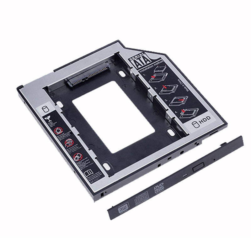 Bahía de unidad de disco duro Universal 2,5 2ª unidad de disco duro SSD HD SATA de 9,5mm, Bahía de Caddy para disco duro para CD DVD Rom, Bahía óptica,