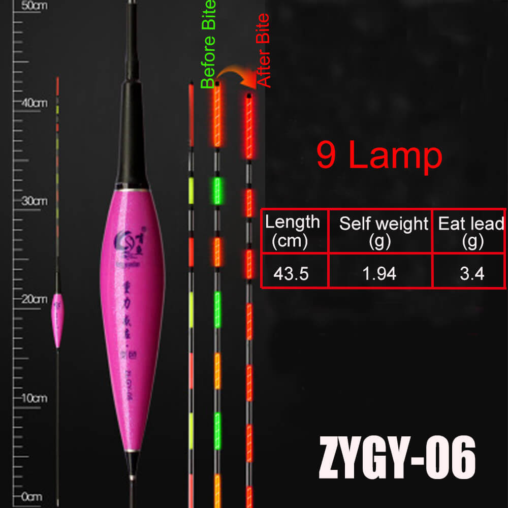 1pc slimme led-vislampen,  cr425 nachtvissers met zwaartekrachtsensor, kleurveranderende dobber, inclusief batterijstopper en accessoire: Zygie -06