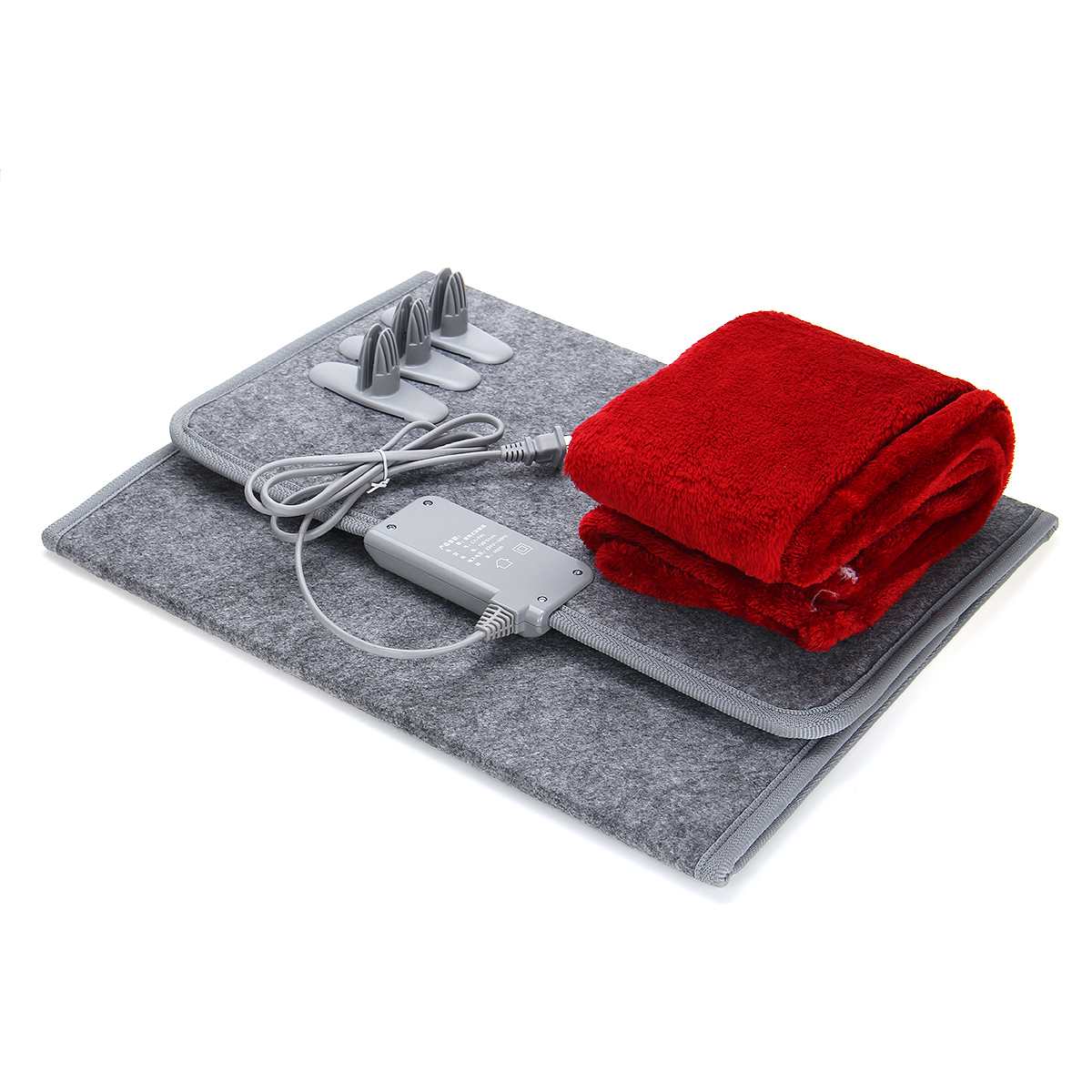 220V 150W Folding Electric Foot Warmer Heater Adjustable Under Desk Heating Pad with Blanket and Brackets 100x51cm