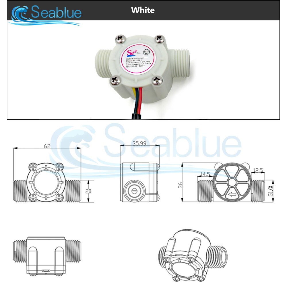 YF-S201 Meter Flowmeter Counter Sensor Control Effect Flowmeter Hall 1-30L/min For Arduino 1/2&#39;&#39; Water Flow Sensor Switch 5-15V