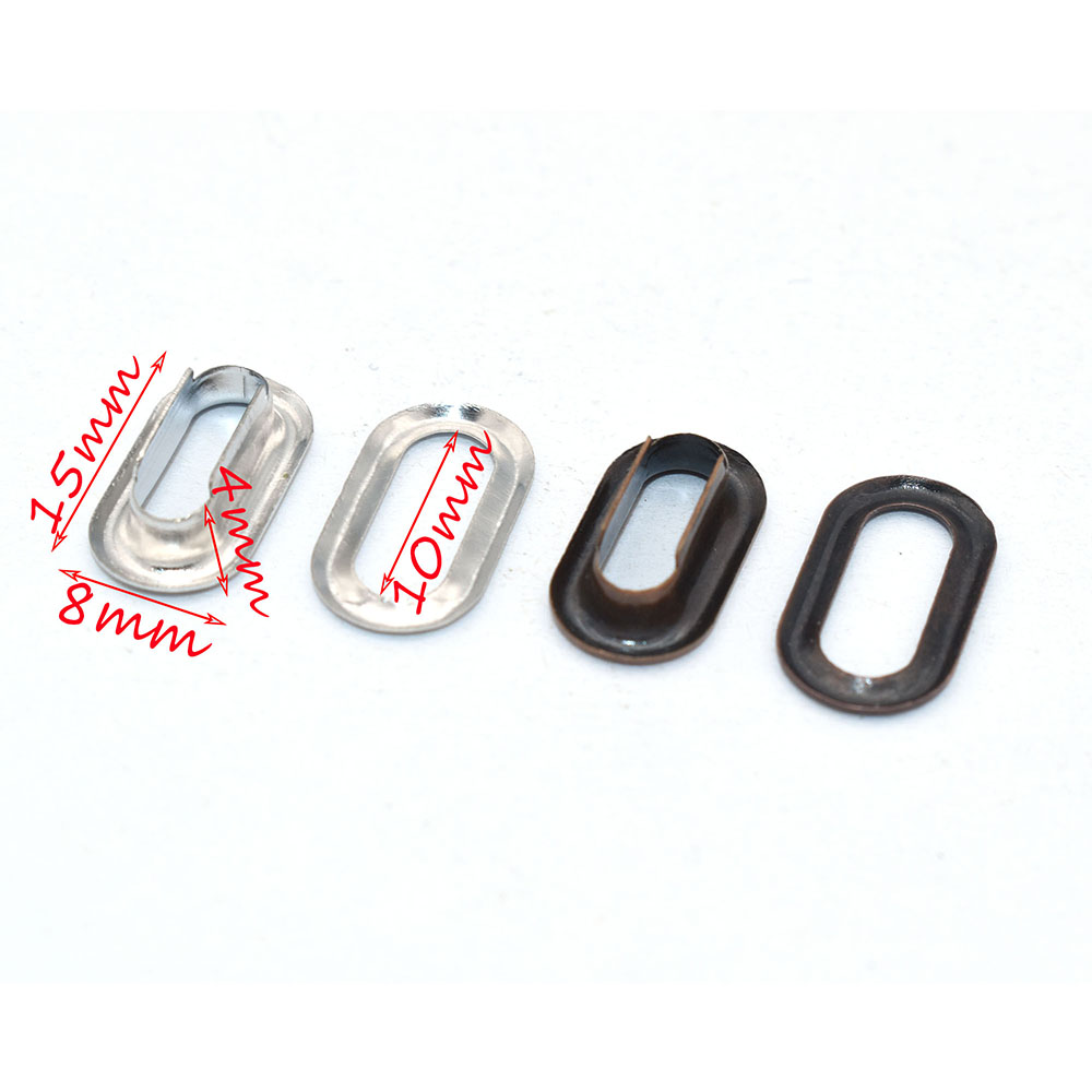 Œillet métallique ovale en cuivre, 10mm, accessoires pour couture de chaussures, sac, fabrication de cuir