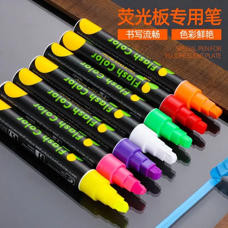 7/9 Stuks Vloeibaar Krijt Uitwisbare Markeerstift Whiteboard Graffiti Led Advertentie Krijtbord Fluorescerende Marker Pen Art Supplies