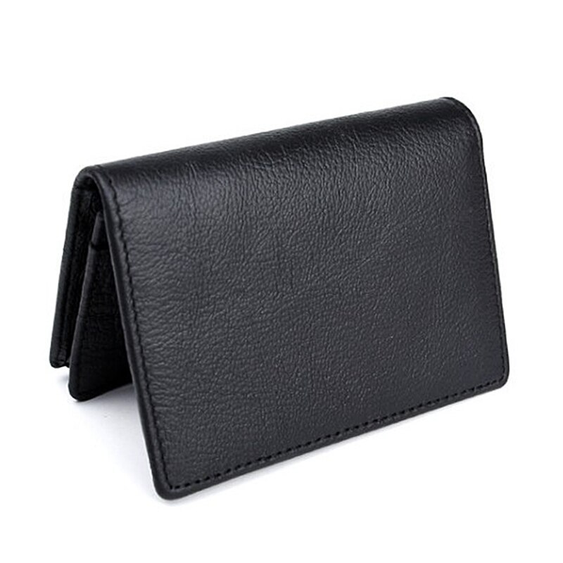 Men Black Leather Expandable Credit Card ID Business Cards Holder Wallet Case U4LF
