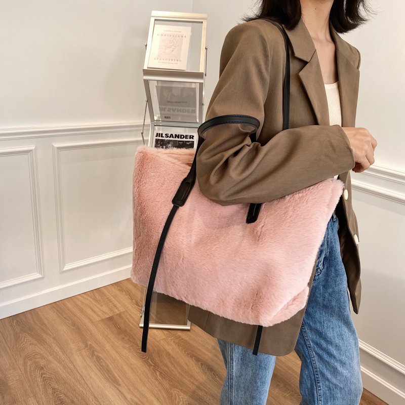 Borse a tracolla pelose per donna borse invernali borse e portamonete in morbida pelliccia sintetica morbida borsa a mano ad alta capacità da donna 6527